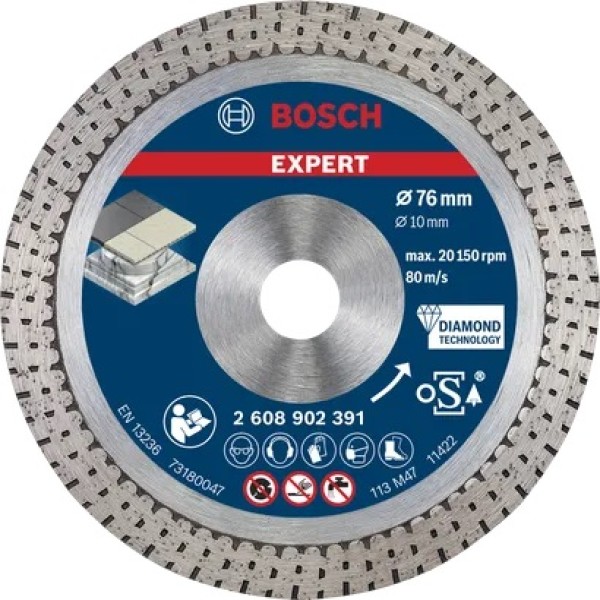 Диамантен диск за рязане Bosch EXPERT HardCeramic 76 x 1,9 x 10 мм